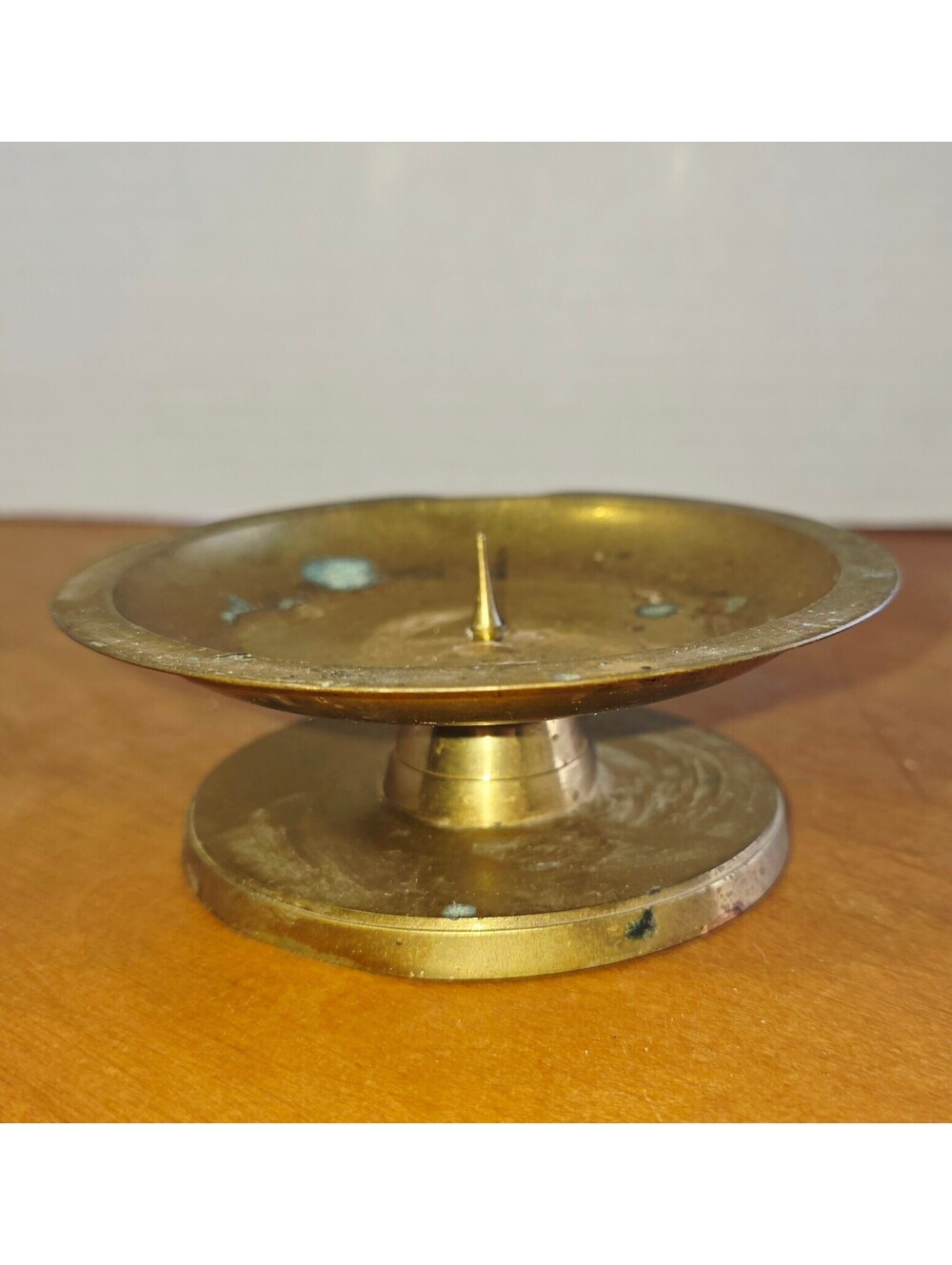 Vintage brass candle holder with Central Spike